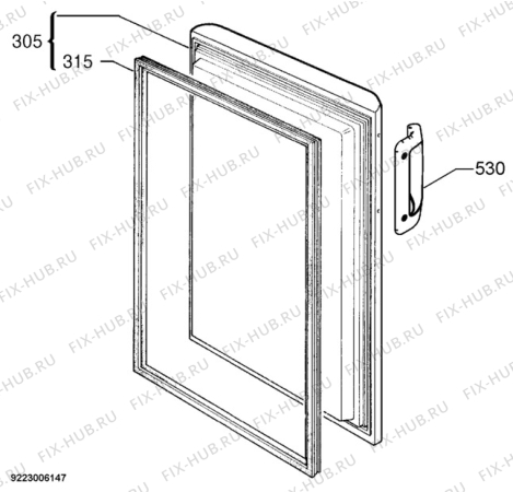 Взрыв-схема холодильника Electrolux EUT12004W - Схема узла Door 003